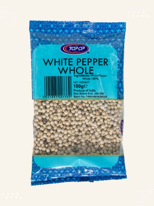 Close-up view of premium quality White Papper Whole available at Modern Bazaar UK