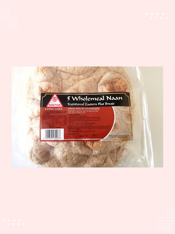 5 Wholemeal Naan Breads from Modern Bazaar UK