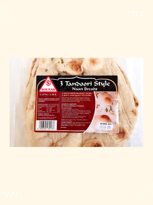 Sounas 3 Tandoori Style Naan Breads from Modern Bazaar UK