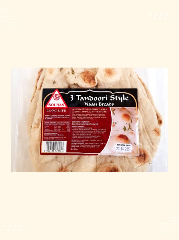 Sounas 3 Tandoori Style Naan Breads from Modern Bazaar UK
