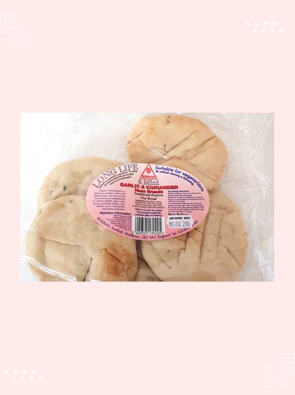 6 Mini Garlic and Coriander Naan Breads from Modern Bazaar UK