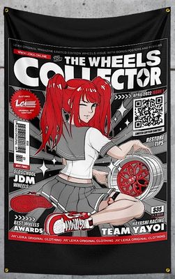 Fahne Wandtuch – The Wheels Collector JDM Anime Style