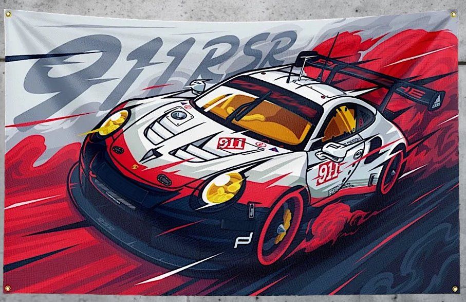 Fahne Wandtuch – Supersportscar 911 RSR Racing Design