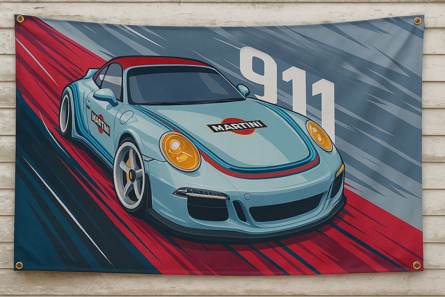 Fahne Wandtuch – „911 Racing Spirit“ Motorsport Rennsport