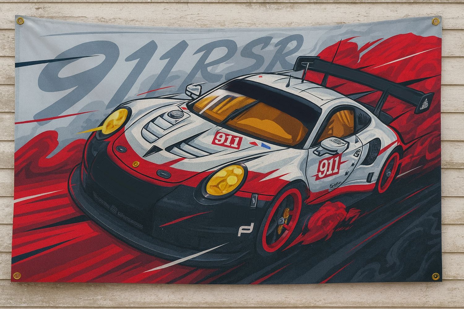 Fahne Wandtuch – „911 RSR – Racing Edition“ Motorsport Rennsport