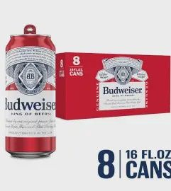 BUDWEISER 8PK 16 OZ CAN 12 OZ