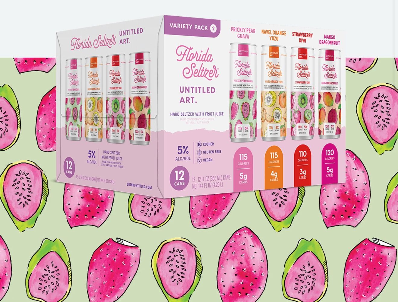 Florida seltzer untitled art Variety Pack 2 12pk