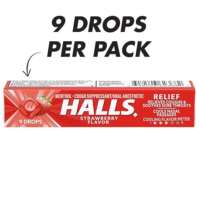 HALLS RELIEF 9 DROPS STRAWBERRY