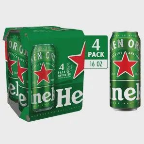 HEINEKEN 4PK 16 FL OZ CANS