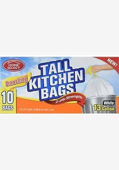 HOME SELECT TRASH BAGS TALL 10PK
