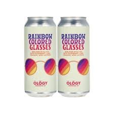 Ology Brewing Co Rainbow Colored Glasses 4PK