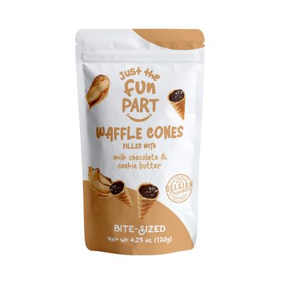 Just The Fun Part Milk Chocolate &amp; Cookie Butter Waffle Cones 4.23 oz