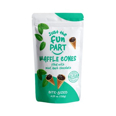 Just The Fun Part Mint Dark Chocolate Waffle Cones 4.23 oz