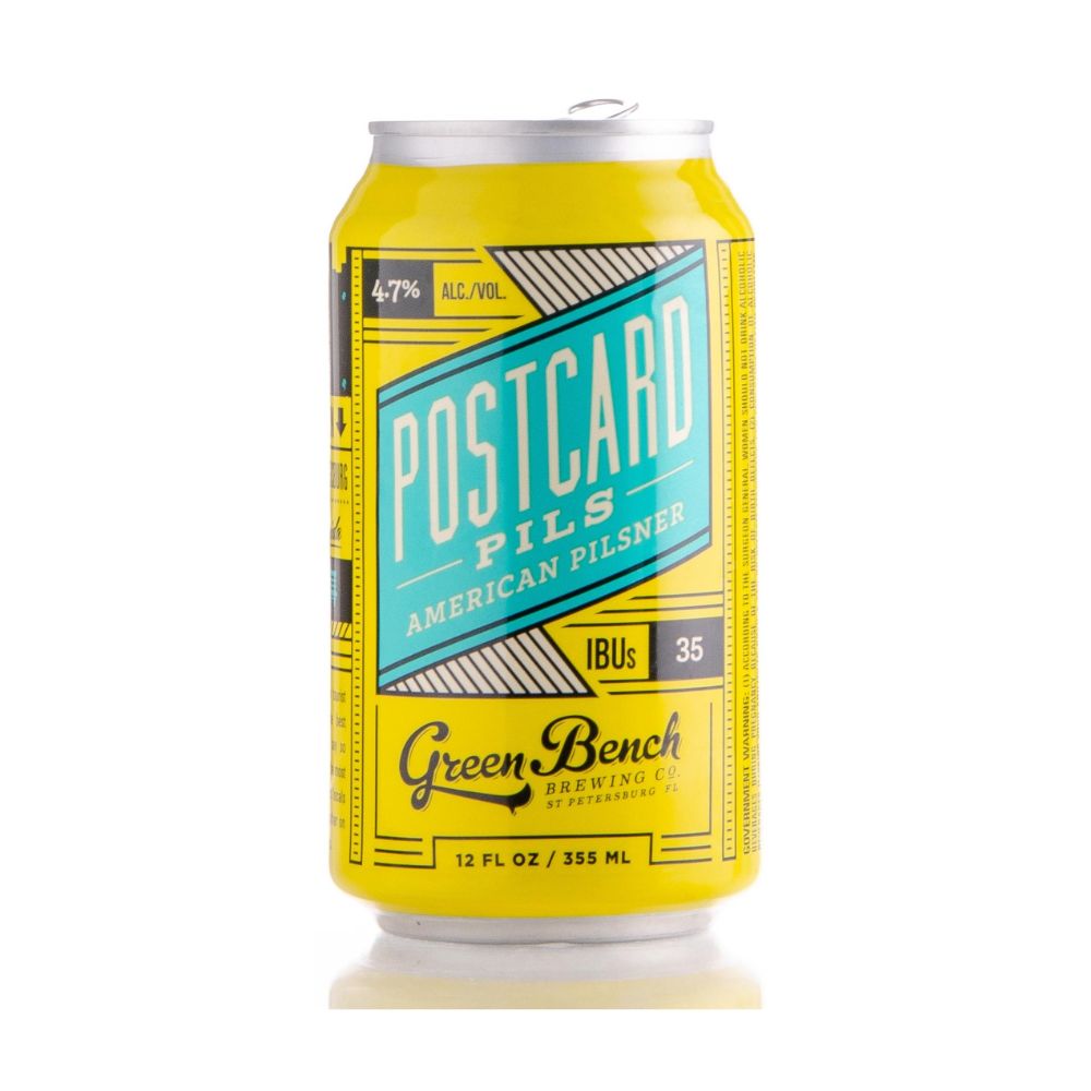 Green Bench Postcard Pils 12 oz 6PK Cans