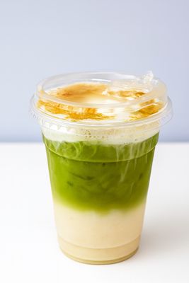 Crème Brûlée Oat Milk Matcha Latte