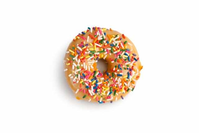 Glazed Donut, Topping: Rainbow Sprinkles