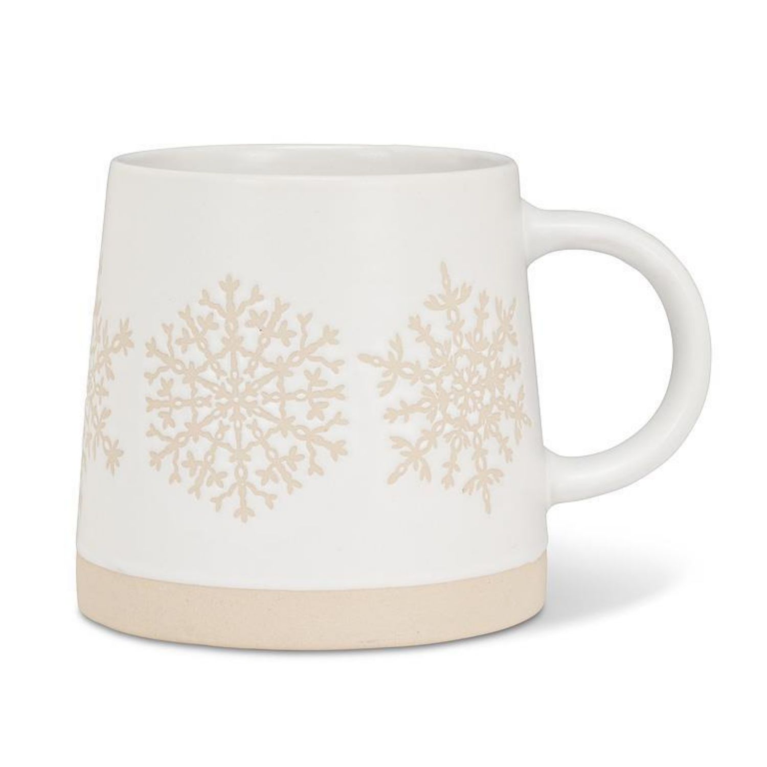 14oz Mug with Snowflakes – White