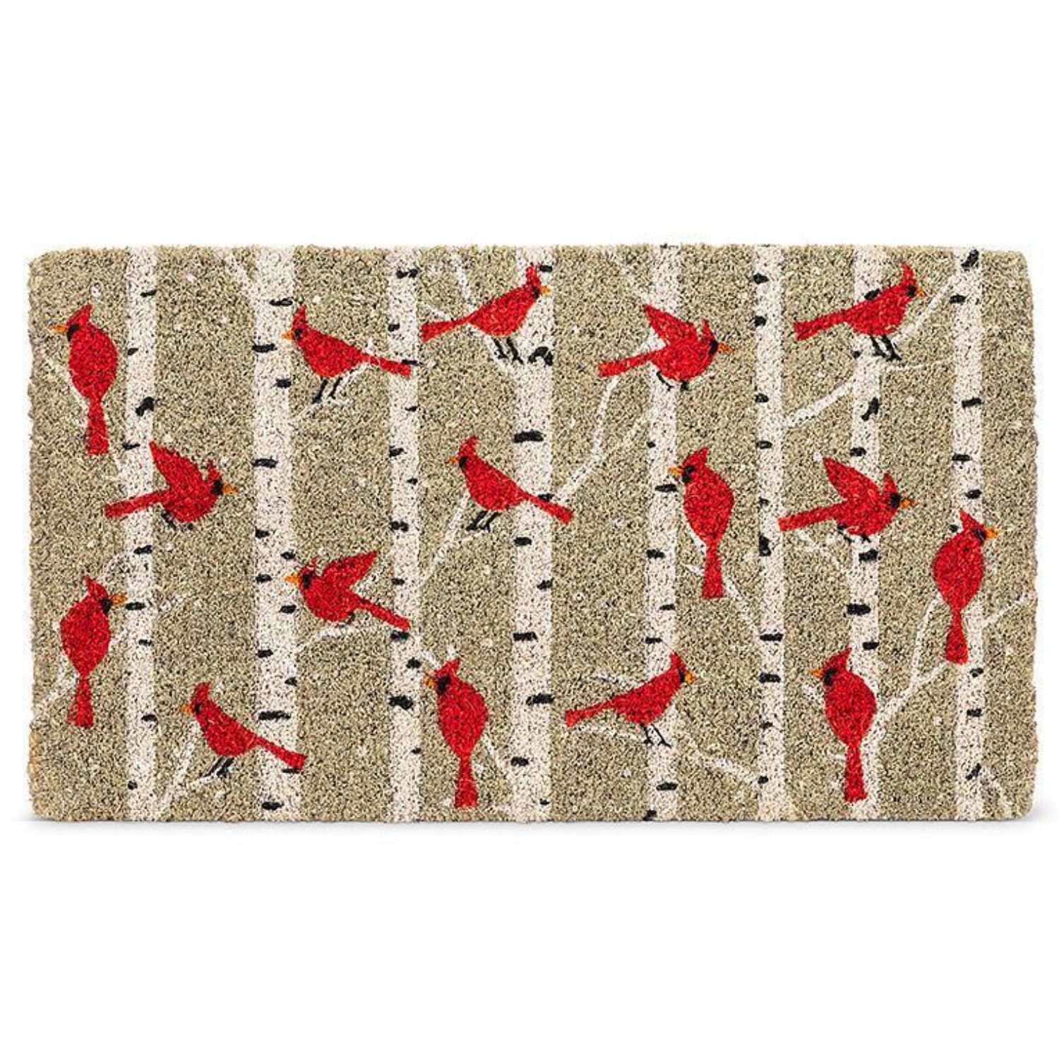 18x30&quot; Coir Mat – Cardinals &amp; Birch