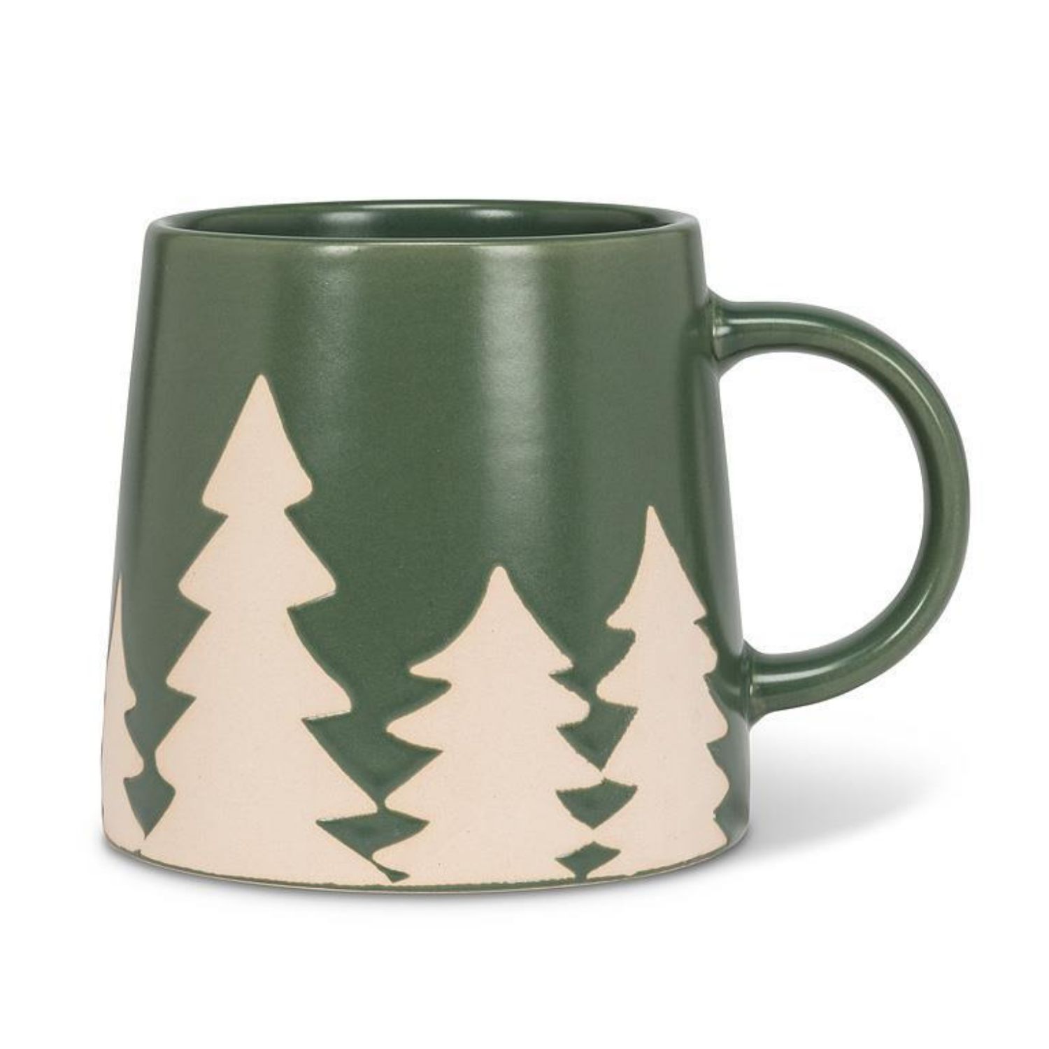 14oz Mug with Trees – Green