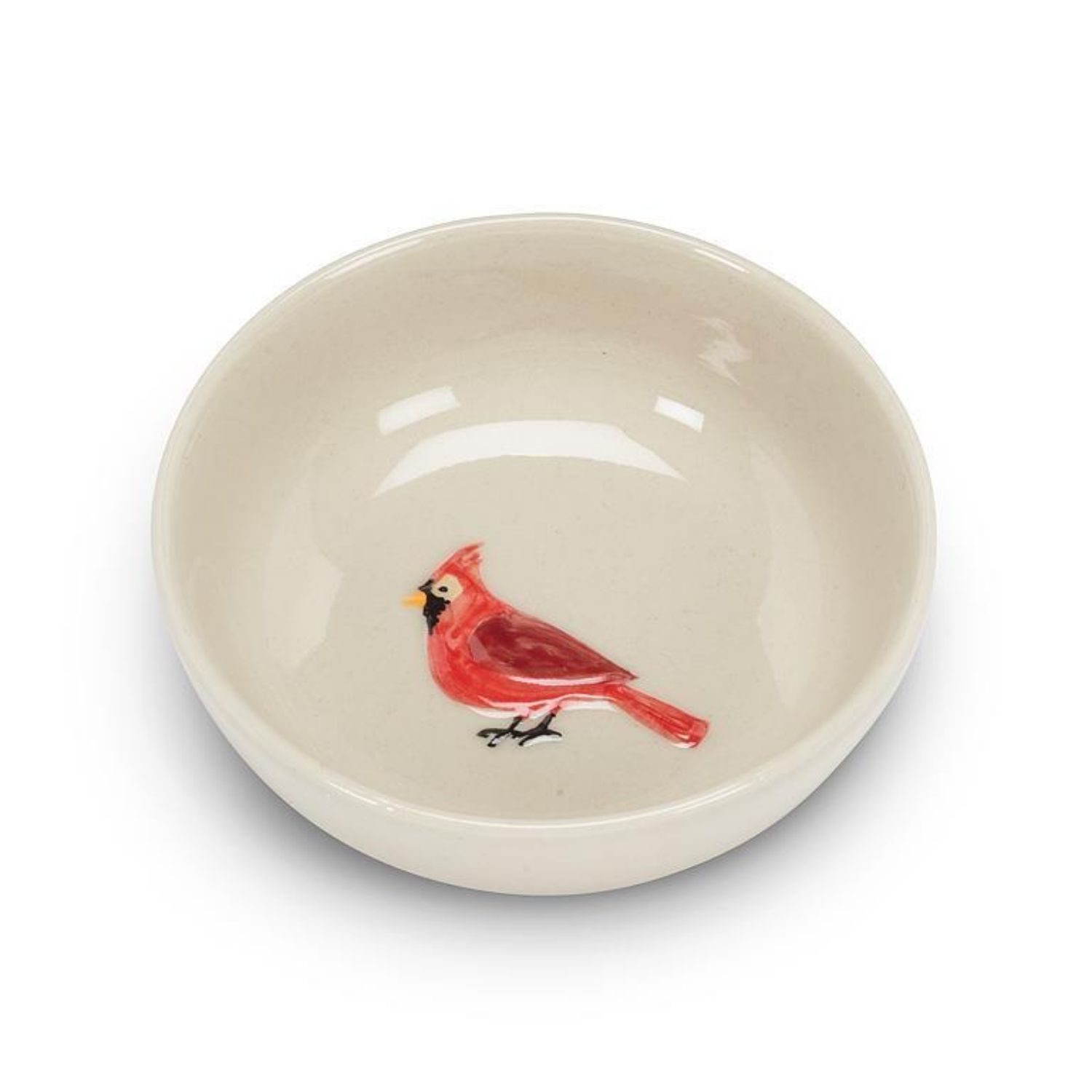 3&quot; Mini Bowl with Cardinal – White