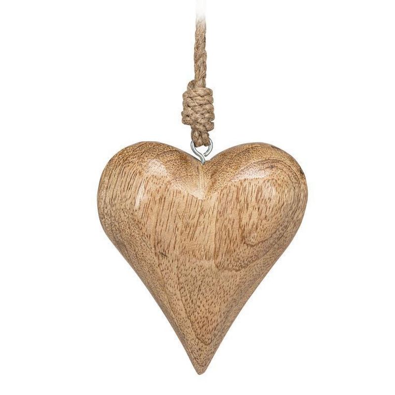3.5&quot; Wood Heart Ornament