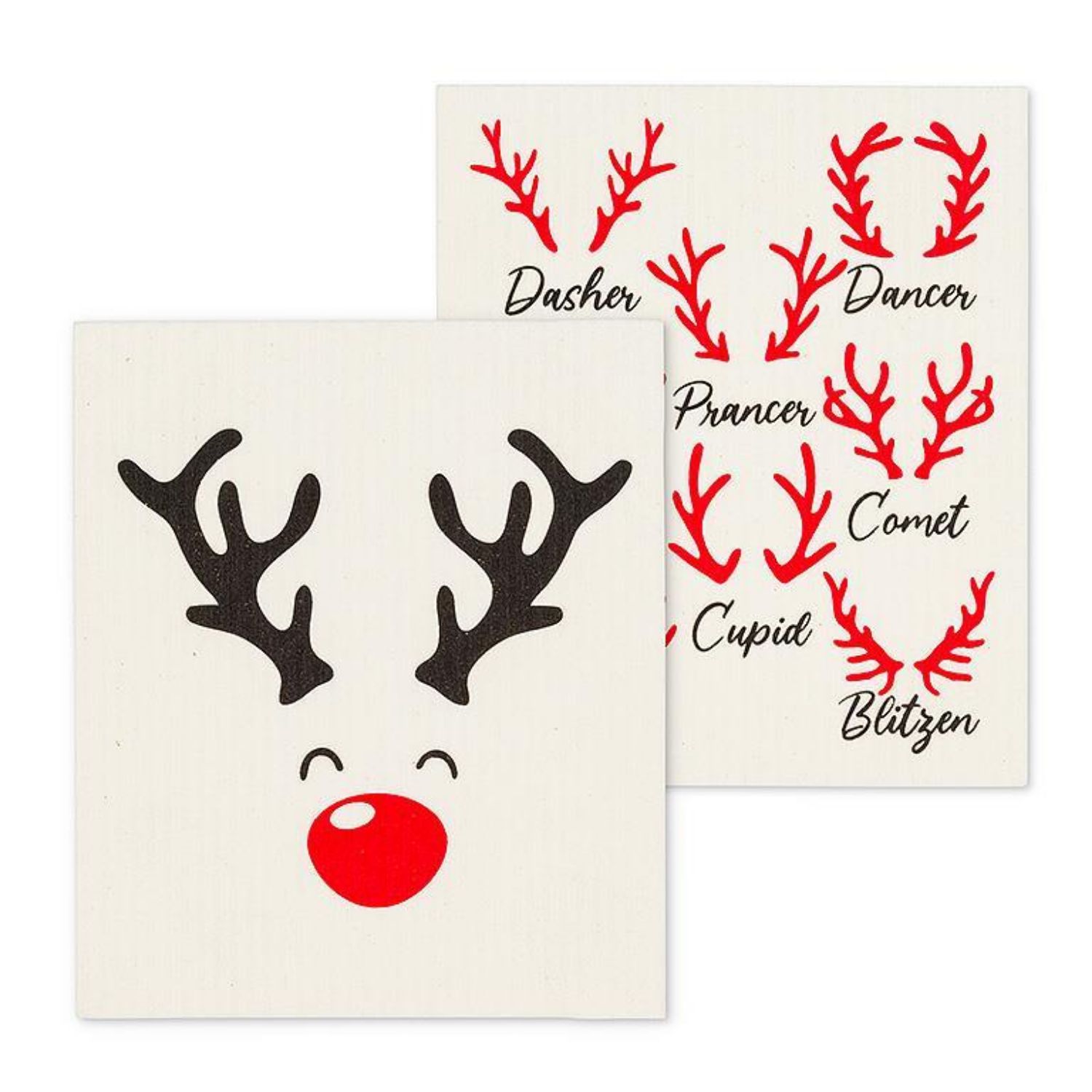 Swedish Dishcloth Set of 2 – Rudolph