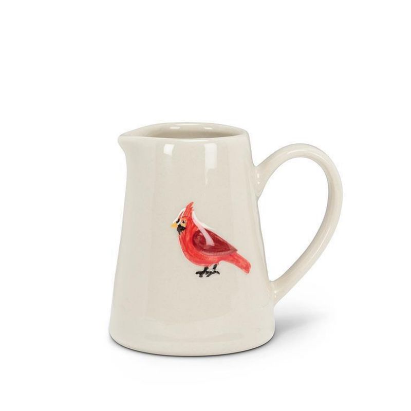 5oz Pitcher with Cardinal – White