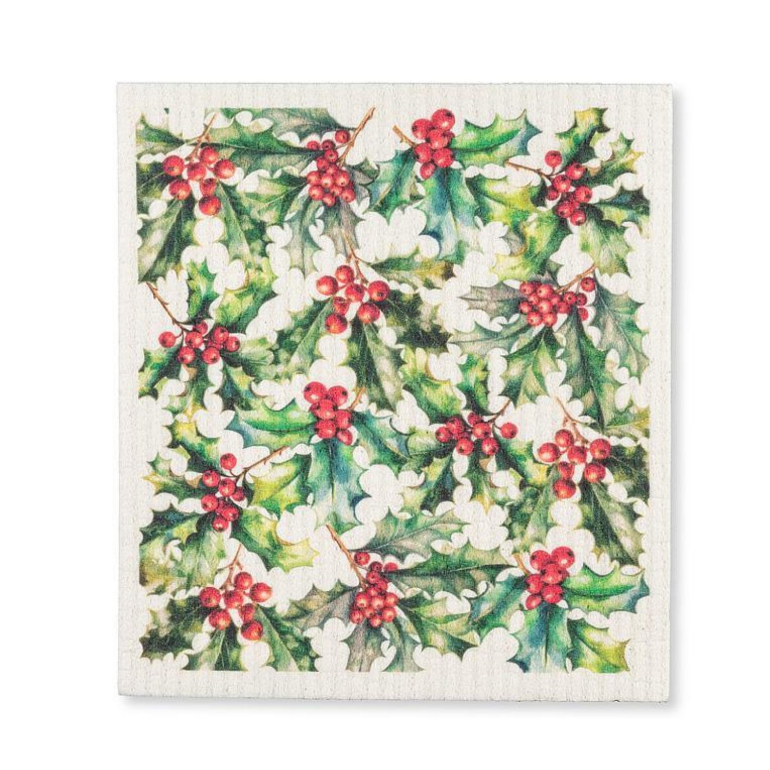 Swedish Dishcloth – Holly &amp; Berries