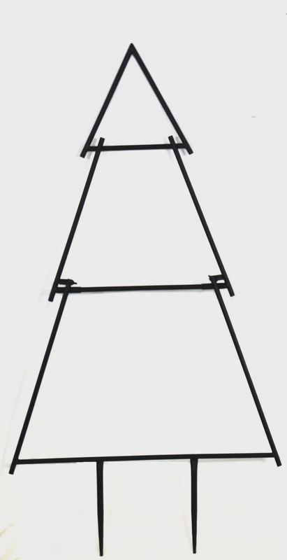 Metal Tree Outline with Stakes 18&quot; – Black