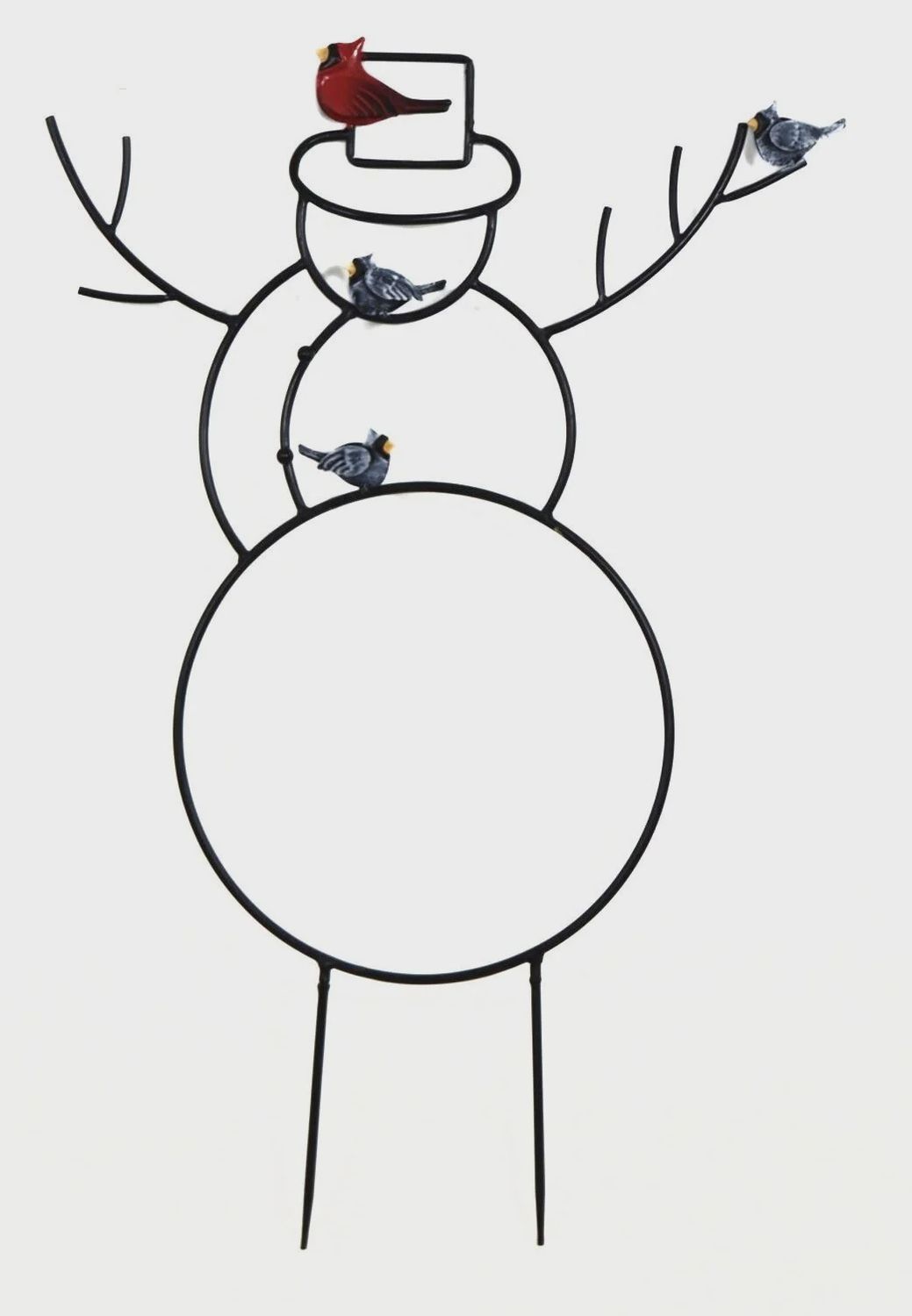 Metal Snowman Outline w/ Stakes