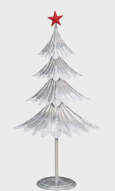 Layered Christmas Tree Décor with Snow 4&#39; – White