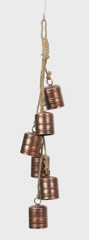 Vintage Bell Hanging Cluster – Copper Metal 26&quot;