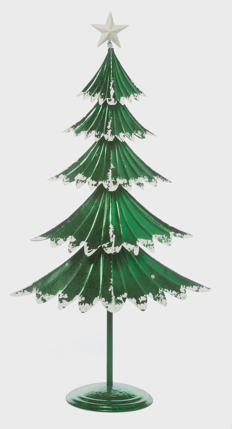 Layered Christmas Tree Décor with Snow 5&#39; – Green