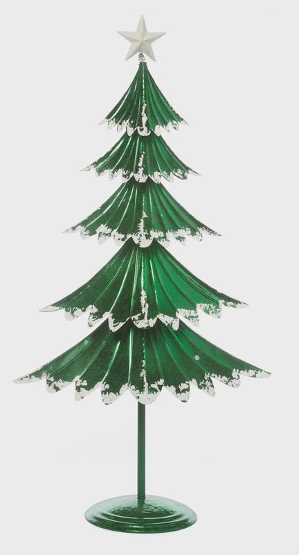 Layered Christmas Tree Décor with Snow 5&#39; – Green
