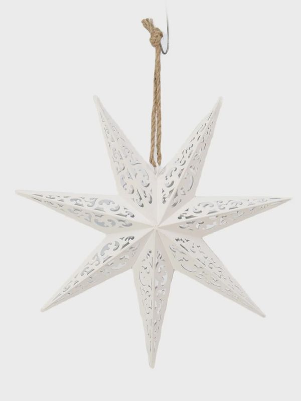 Hanging 3D Star Décor 20&quot; – White