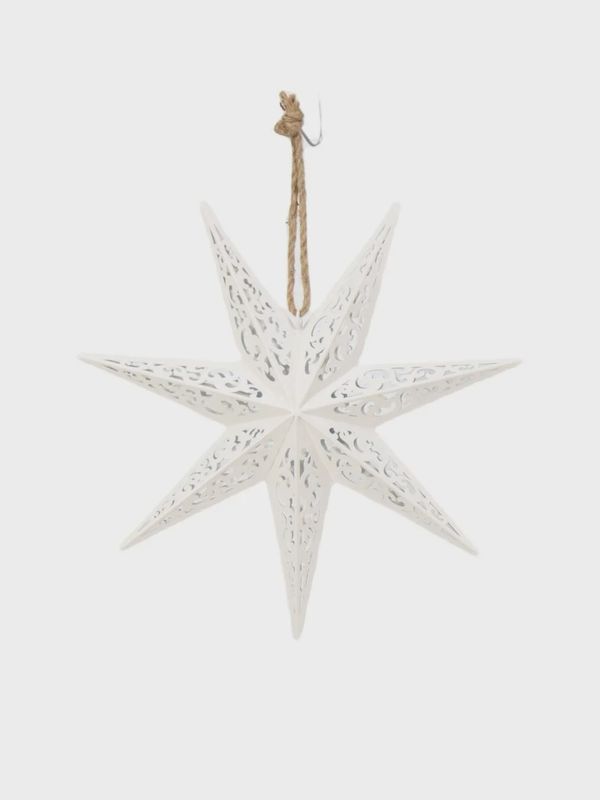 Hanging 3D Star Décor 16&quot; – White