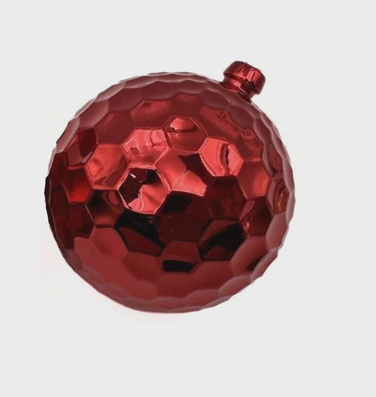 Ball on Stick Hammered Finish, 45mm shiny red