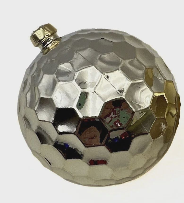 Ball on Stick Hammered Finish, 45mm shiny gold