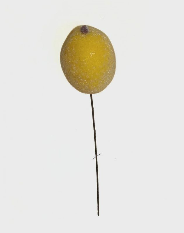 Sugared Lemon on Pick 80mm – Yellow
