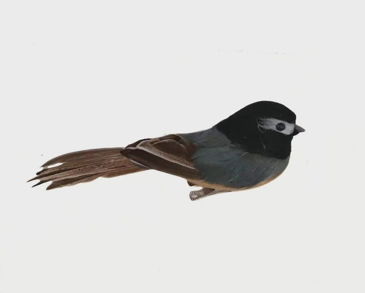 Feathered Chickadee with clip 5.5&quot;