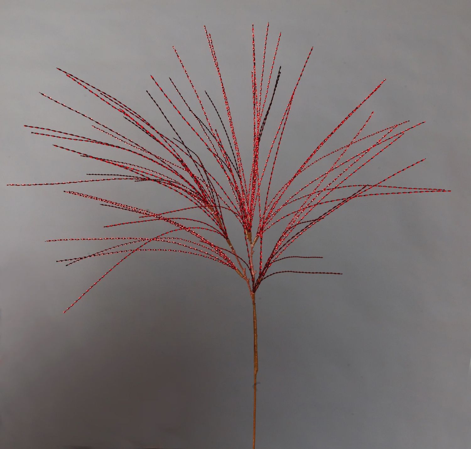 Metallic Tinsel Spray Stem 36&quot; red