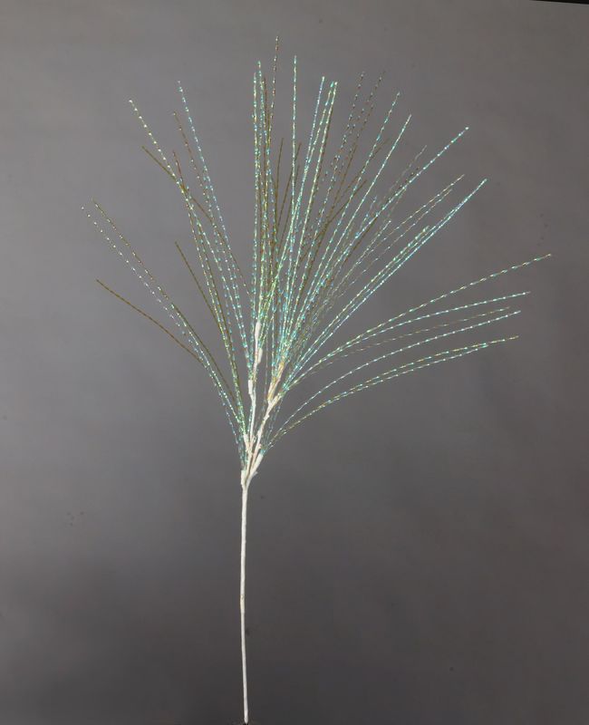 Metallic Tinsel Spray Stem 36&quot; – Iridescent
