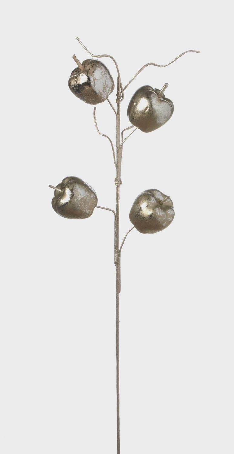 Branch with Apples 23&quot; metallic silver