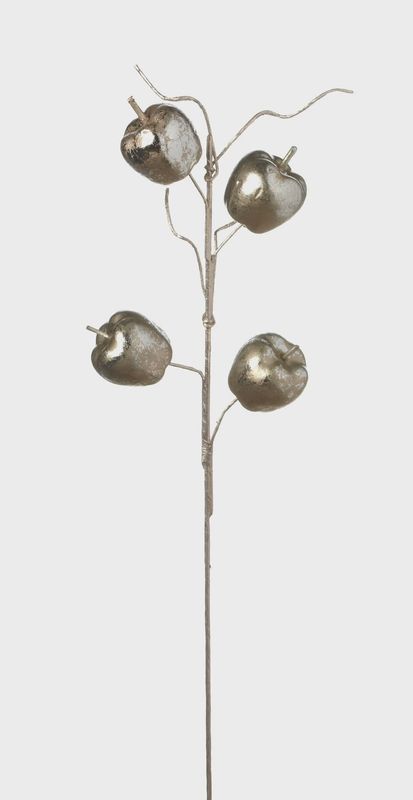 Branch with Apples 23&quot; – Metallic Silver