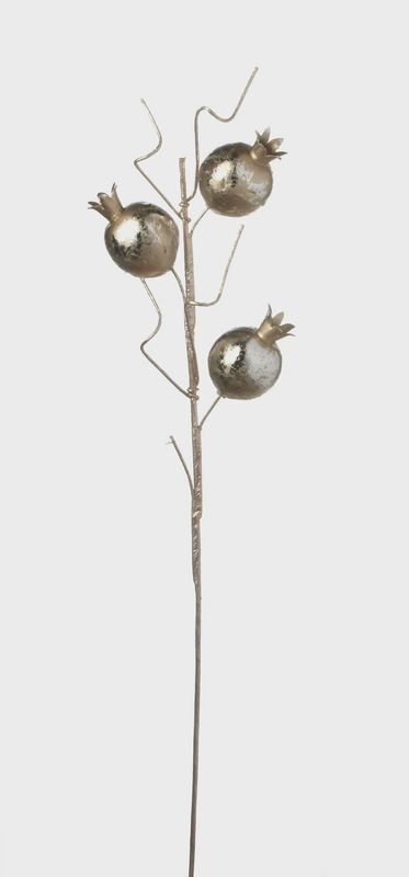 Branch with Pomegranates 23&quot; – Metallic Silver