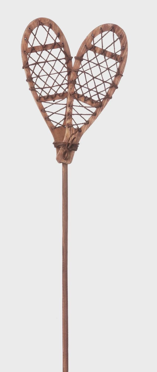 Wooden Snowshoes on a stake 24&quot;
