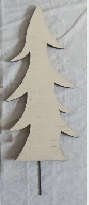 17.5&quot; Christmas Tree on Stake – White