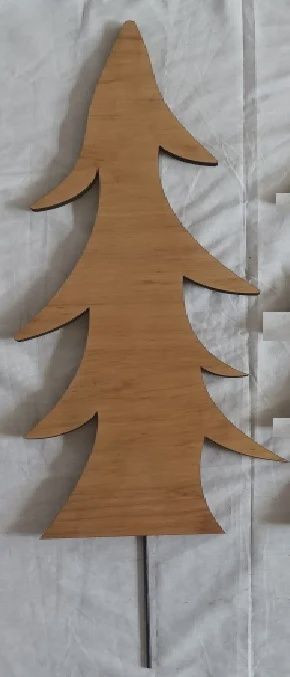 Wooden Tree Silhouette on Stake 17.5&quot; – Natural