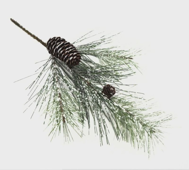 Flocked Western Pine Spray 16&quot;