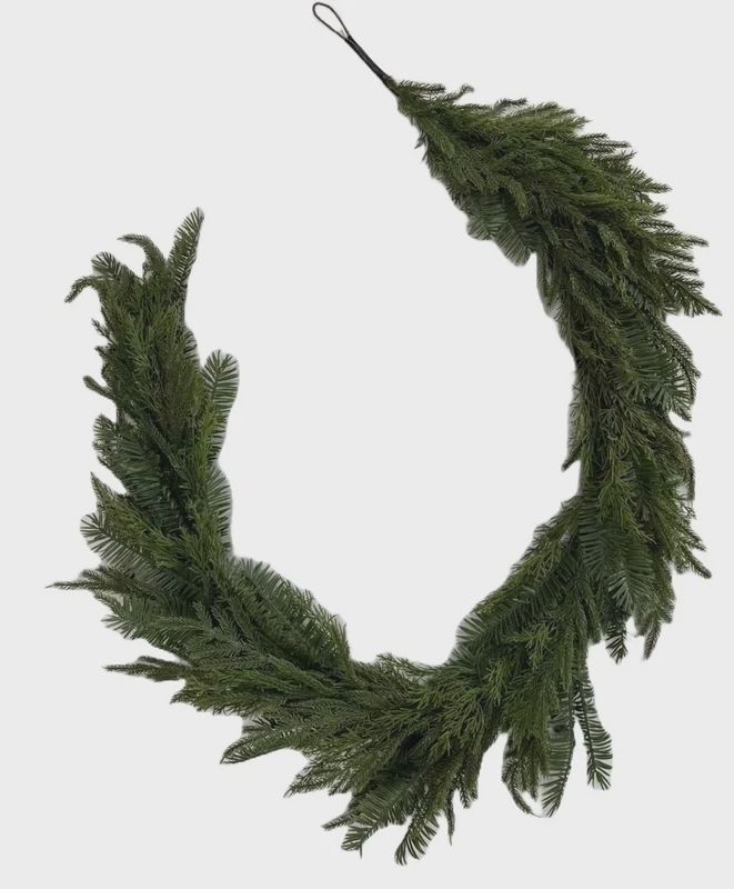 Norfolk Pine, Cedar &amp; Yew Mixed 6&#39; Garland
